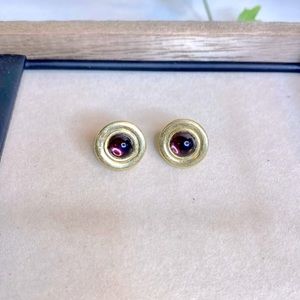 Retro Purple‎ Gem Stud Earrings